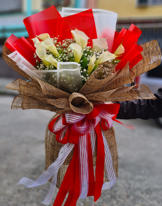 Crystal Coral Calla Lily Bouquet