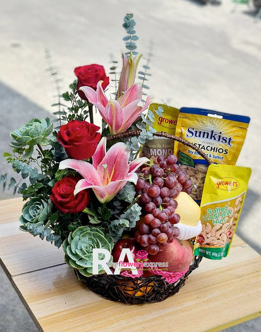 Oriental Wonders Flower Fruit Basket