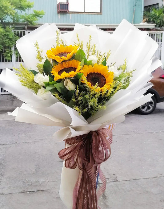 Yellow Fever 3 Sunflower Bouquet