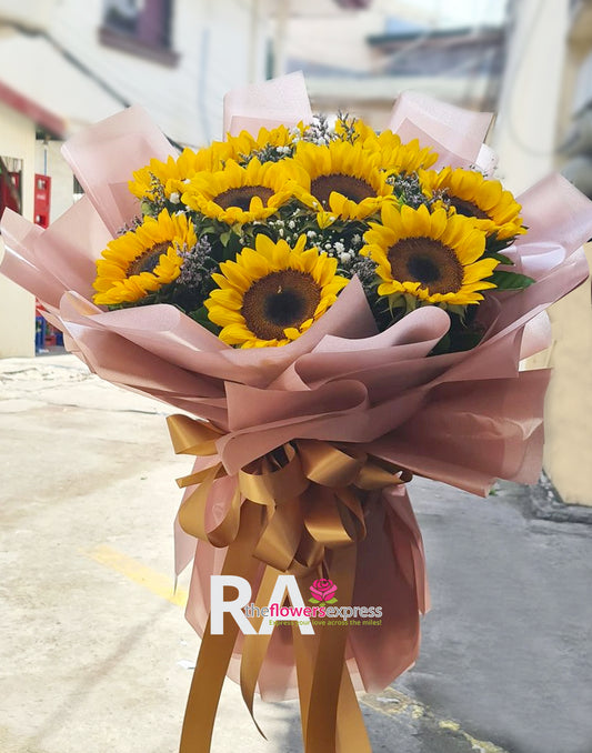 Amber Adoration Sunflower Bouquet