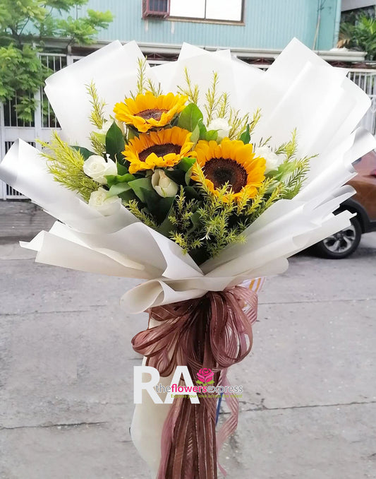 Yellow Fever 3 Sunflower Bouquet